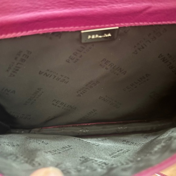 Perlina Leather Crossbody Bag Pink Adjustable Strap Small Shoulder Purse Vintage - Picture 8 of 11